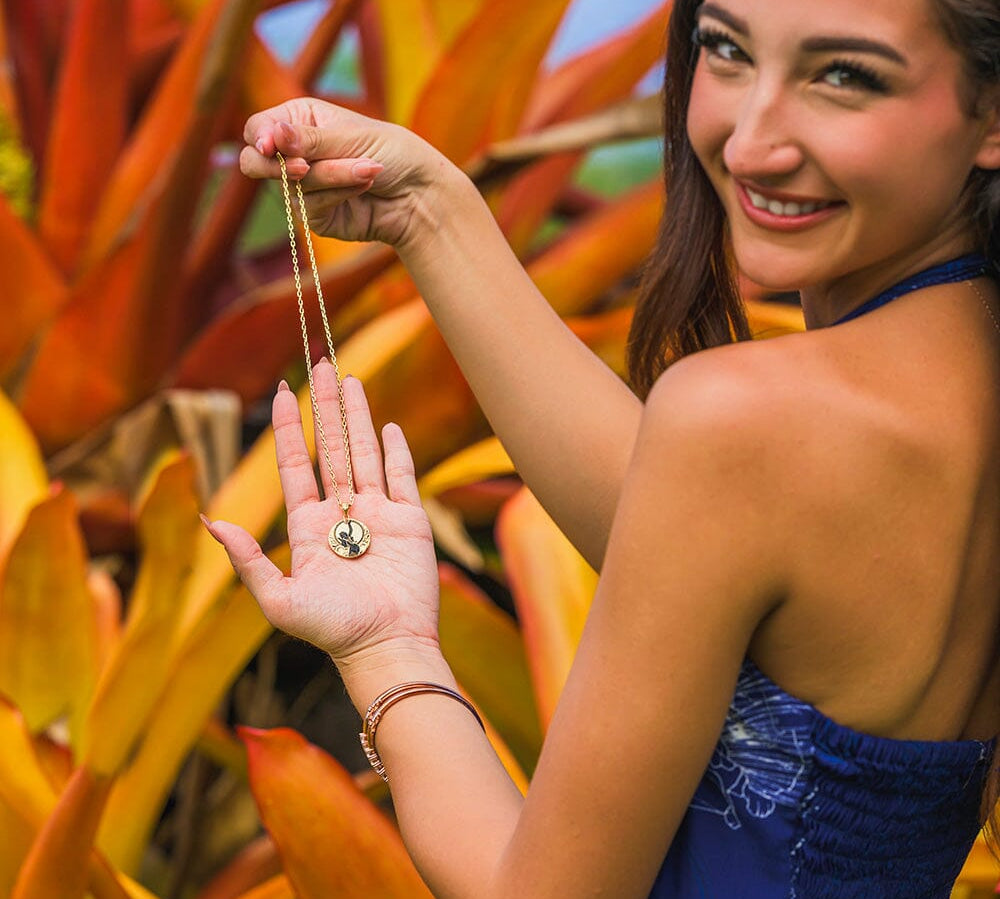 Miss Hawaii Delegate’s Medallion - 18k Gold Plated Pendant Island by Koa Nani 