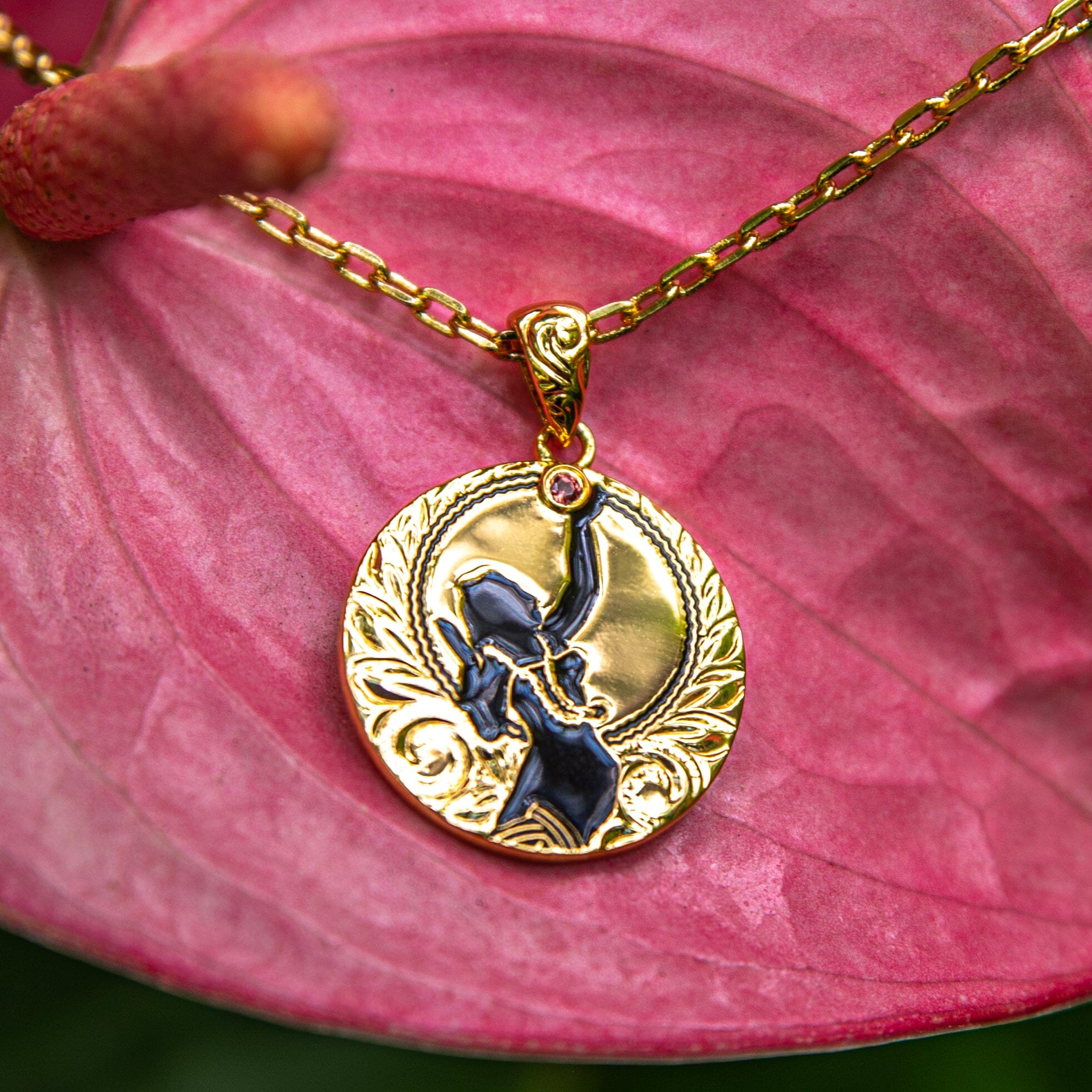 Miss Hawaii Delegate’s Medallion - 18k Gold Plated Pendant Island by Koa Nani 