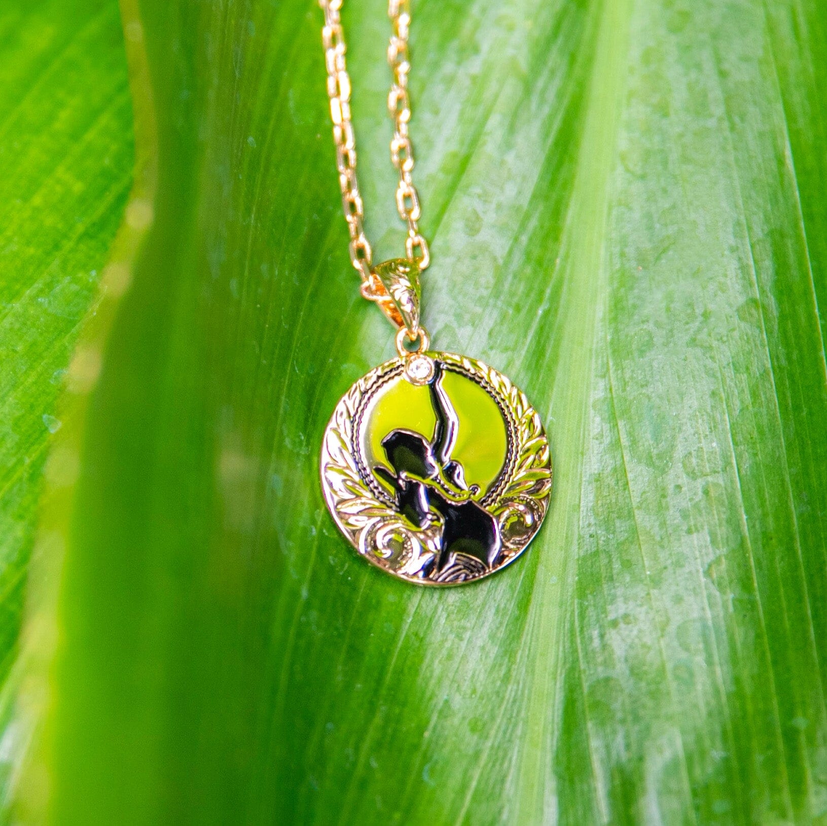 Miss Hawaii Engraved Delegate’s Medallion - 18k Gold Plated Pendant Island by Koa Nani 