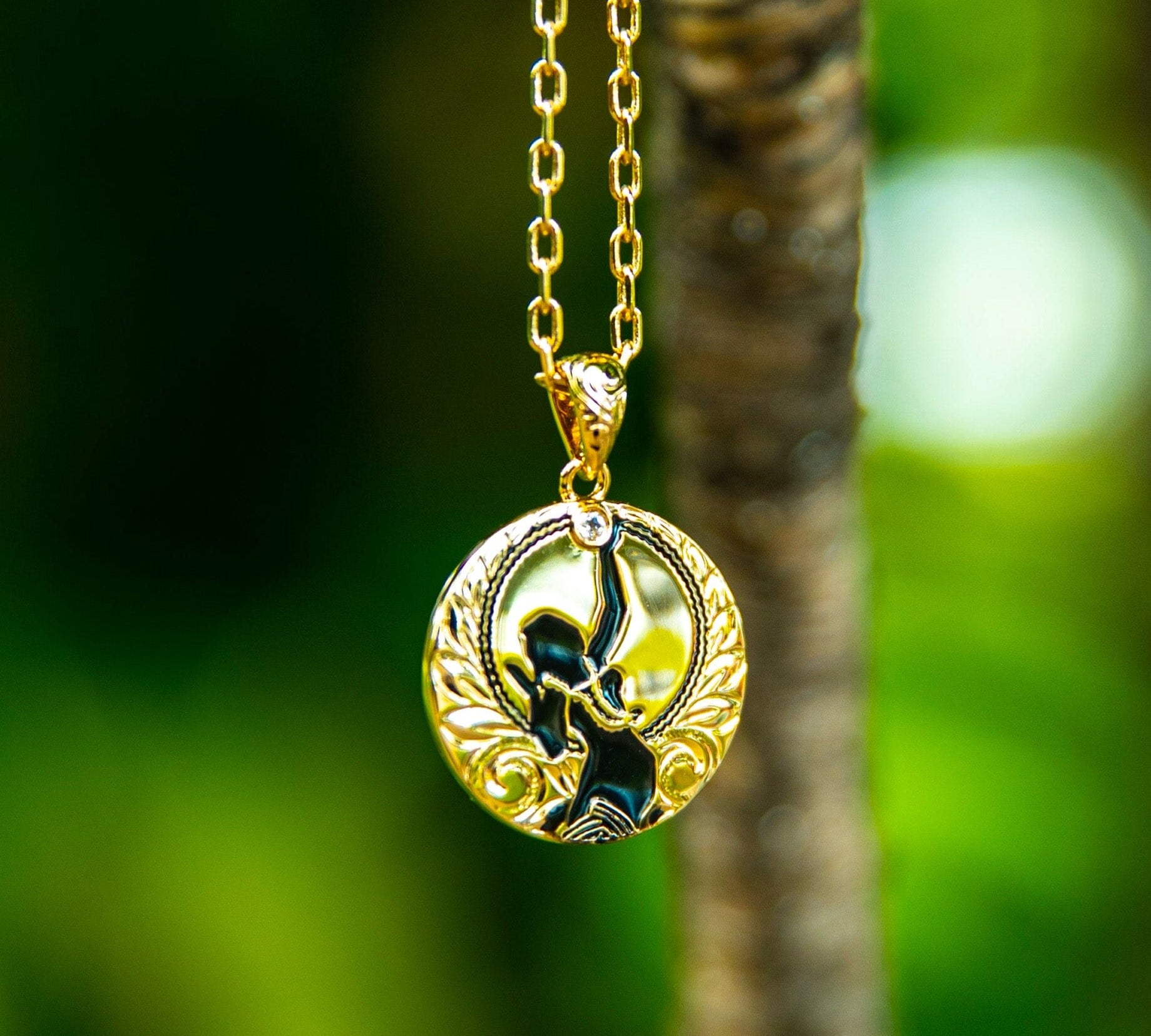Miss Hawaii Engraved Delegate’s Medallion - 18k Gold Plated Pendant Island by Koa Nani 