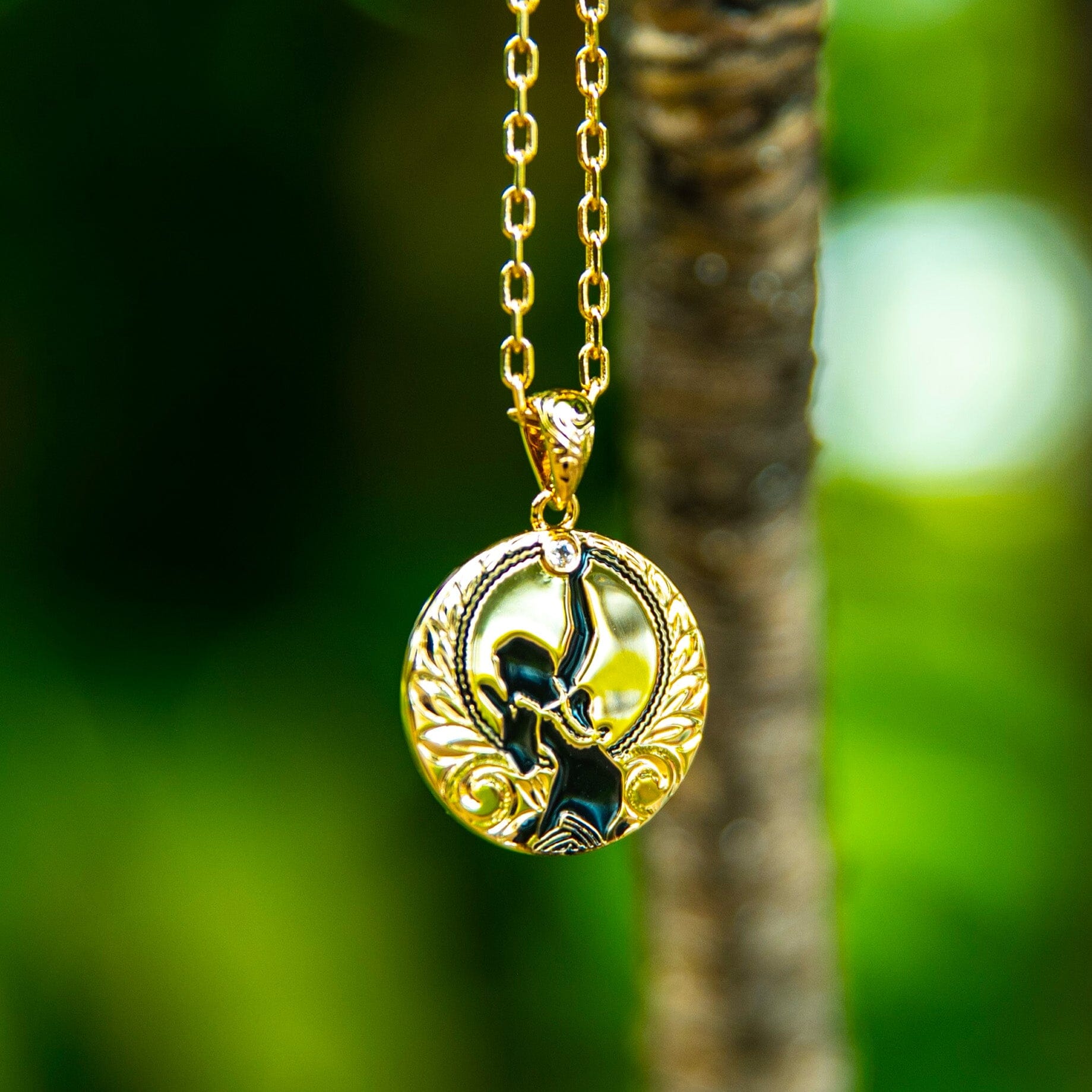 Miss Hawaii Engraved Delegate’s Medallion - 18k Gold Plated Pendant Island by Koa Nani 