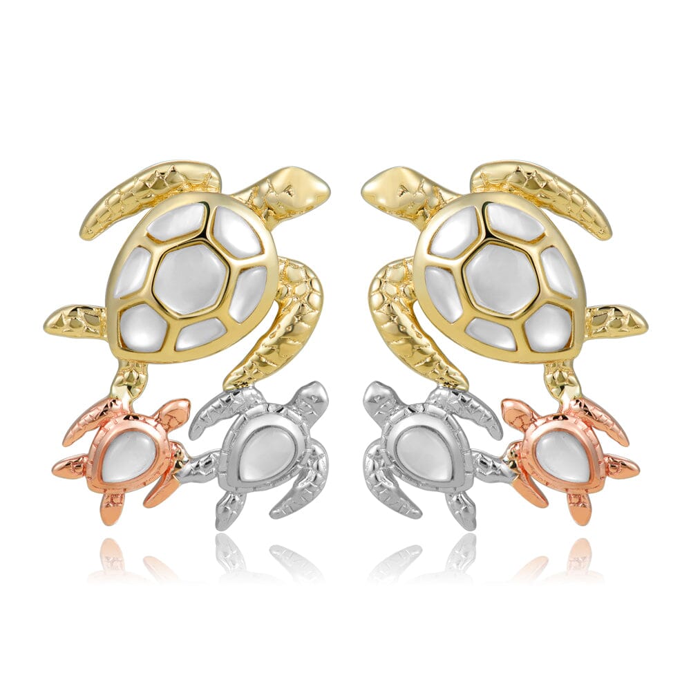 Mother of Pearl Ohana Honu Earrings Earrings Island by Koa Nani 