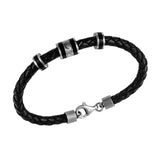 Onyx Barrels Leather Bracelet Bracelet Island by Koa Nani 