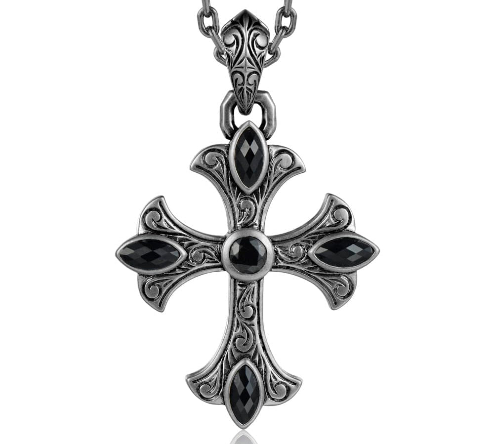 Onyx Engraved Cross Pendant Pendant Island by Koa Nani 