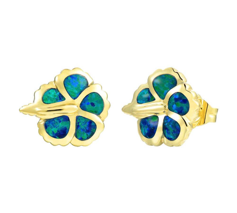 Opal Hibiscus Earrings Earrings Island by Koa Nani 