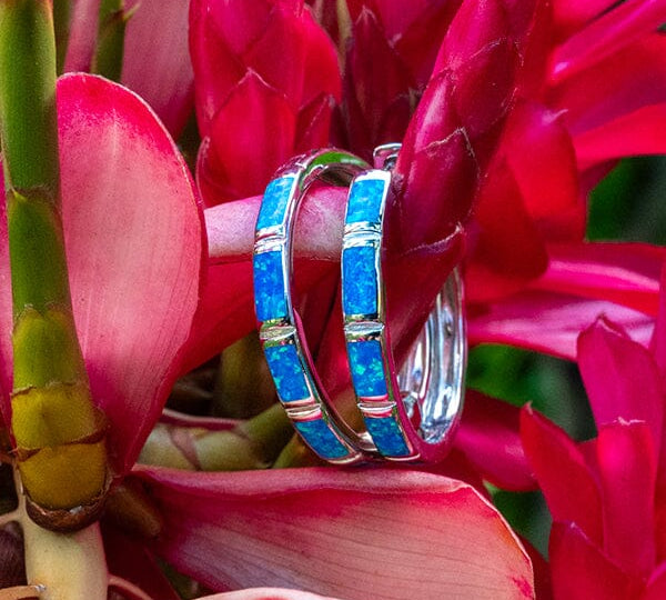 Opal Hoop Earrings Earrings Island by Koa Nani 