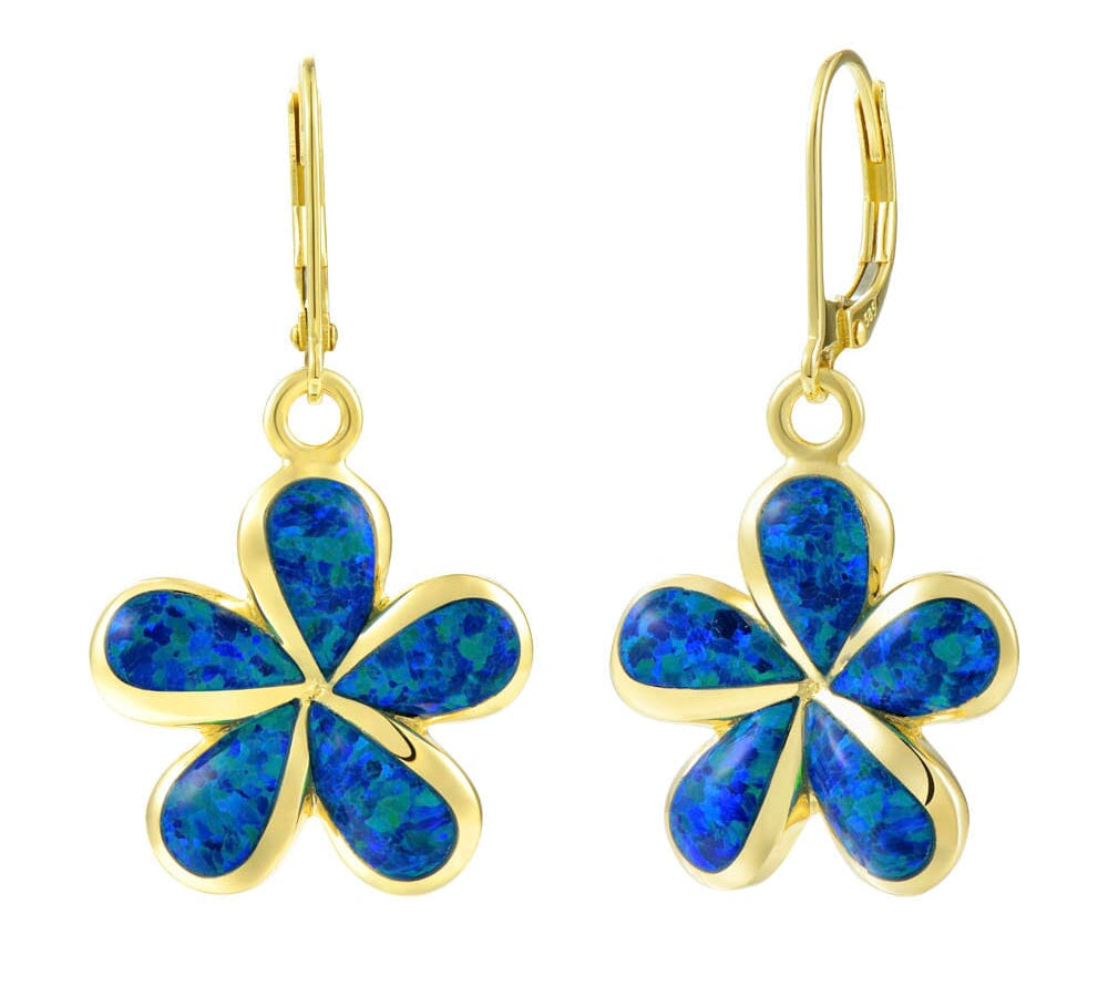 Opal Plumeria Lever Back Earrings Earrings Island by Koa Nani 