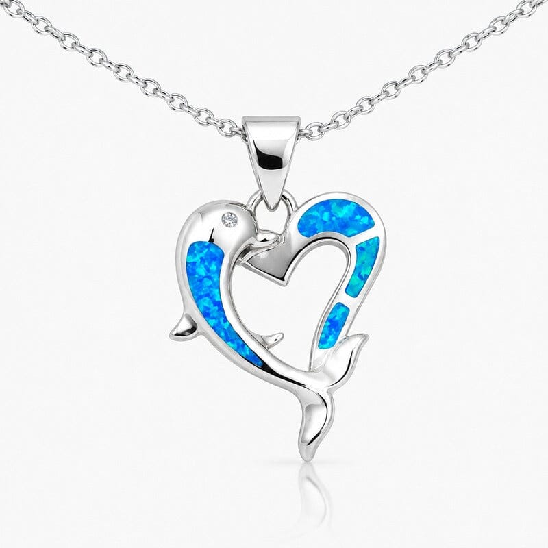 Paradise Opal Dolphin Heart Pendant Pendant Island by Koa Nani 