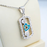 Paradise Opal Engraved Heart Dog Tag Pendant Island by Koa Nani 