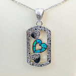 Paradise Opal Engraved Heart Dog Tag Pendant Island by Koa Nani 