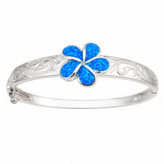 Paradise Opal Engraved Plumeria Bangle Bangle Island by Koa Nani 