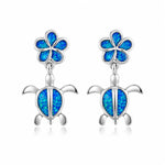 Paradise Opal Plumeria and Honu Stud Earrings Earrings Island by Koa Nani 