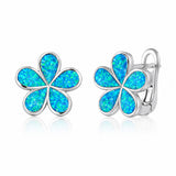 Paradise Opal Plumeria Latch Back Earrings Earrings Island by Koa Nani 