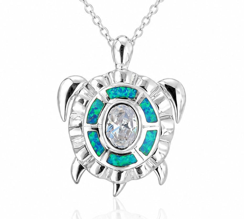 Paradise Opal Pomaikai Honu Pendant Pendant Island by Koa Nani Large 