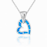 Paradise Opal Scroll Engraved Heart Pendant Pendant Island by Koa Nani 