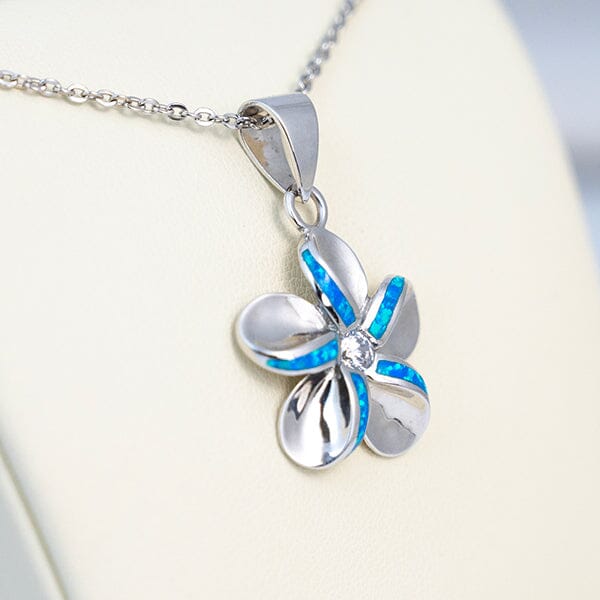 Paradise Opal Striped Plumeria Pendant Pendant Island by Koa Nani 