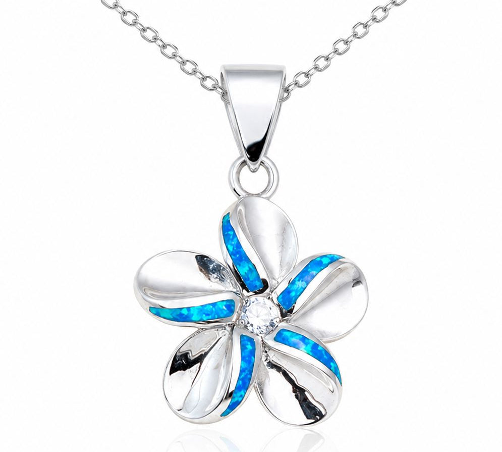 Paradise Opal Striped Plumeria Pendant Pendant Island by Koa Nani 