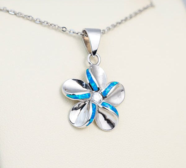 Paradise Opal Striped Plumeria Pendant Pendant Island by Koa Nani 