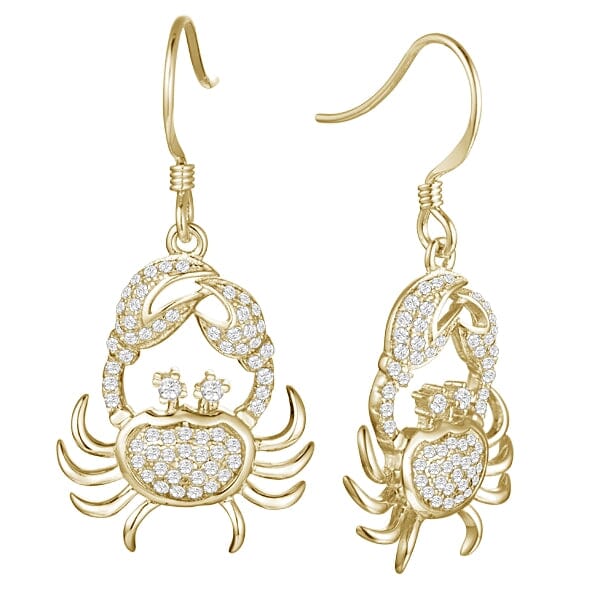 Pavé Crab Hook Earrings Earrings Island by Koa Nani 
