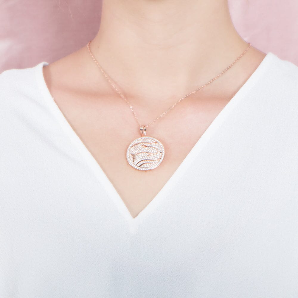 Pavé Dolphin Medallion Pendant Island by Koa Nani 