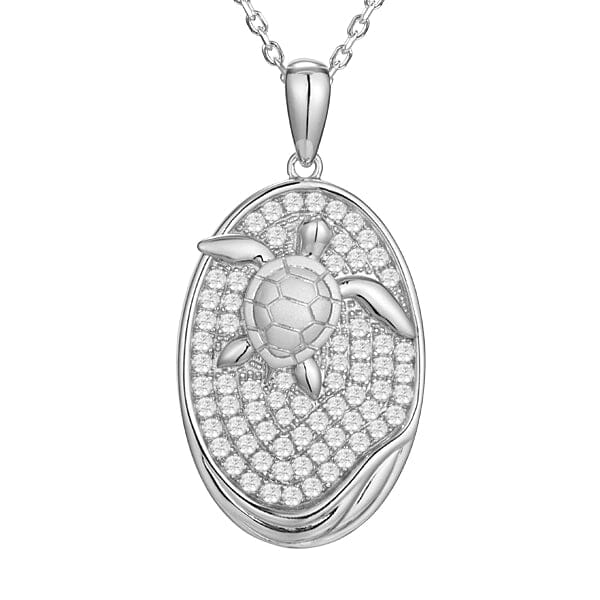 Pavé Honu Oval Pendant Pendant Island by Koa Nani 