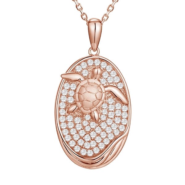 Pavé Honu Oval Pendant Pendant Island by Koa Nani 