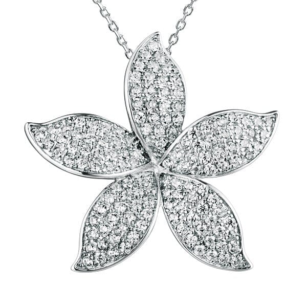 Pavé Island Orchid Pendant Pendant Island by Koa Nani White Gold 
