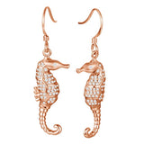 Pavé Lady Seahorse Earrings Earrings Island by Koa Nani Rose Gold 