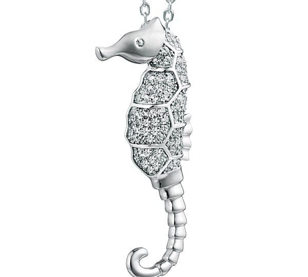 Pavé Lady Seahorse Pendant Pendant Island by Koa Nani White Gold 