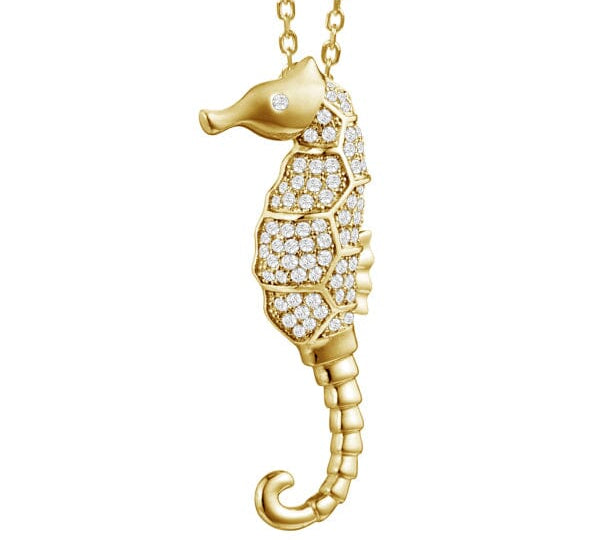 Pavé Lady Seahorse Pendant Pendant Island by Koa Nani Yellow Gold 