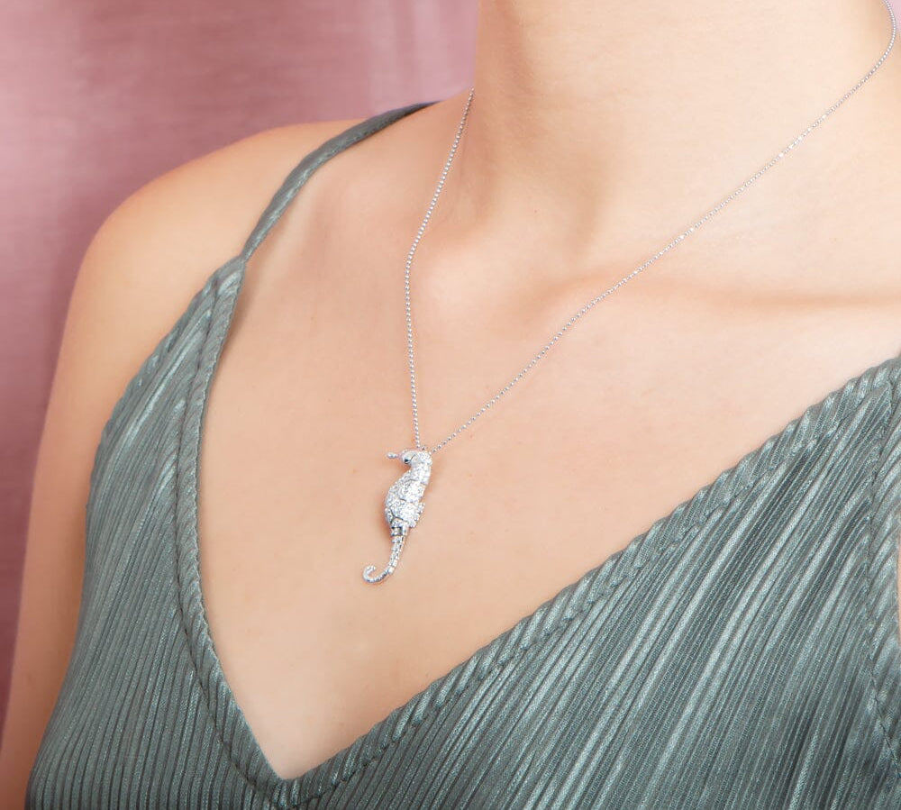 Pavé Lady Seahorse Pendant Pendant Island by Koa Nani 