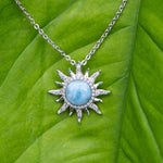 Pavé Larimar Sun Pendant Pendant Island by Koa Nani 