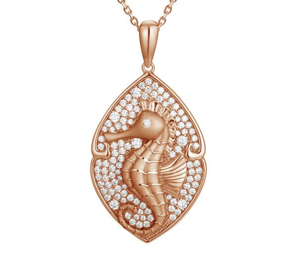 Pavé Magical Seahorse Mandorla Pendant Pendant Island by Koa Nani Rose Gold 