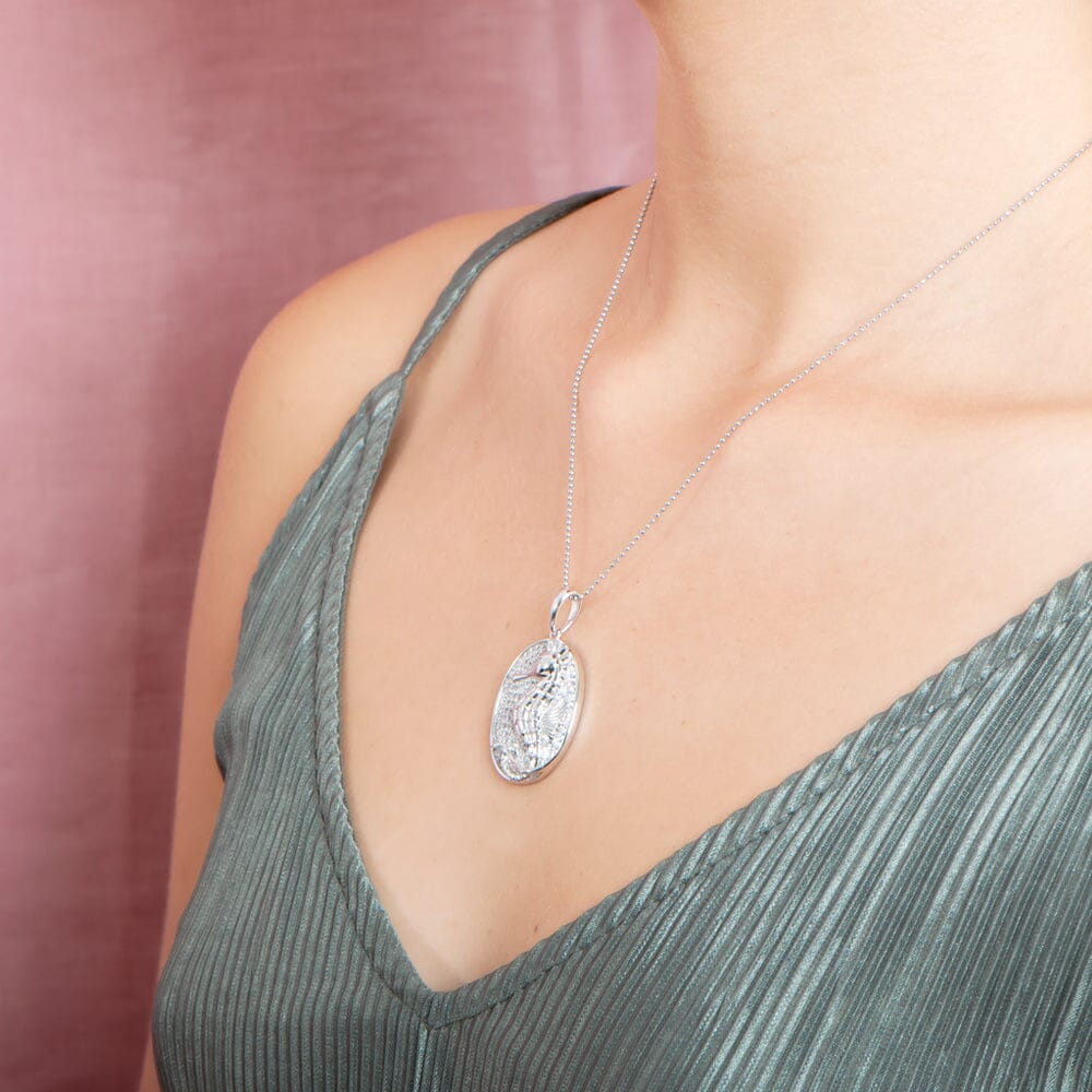 Pavé Magical Seahorse Medallion Pendant Island by Koa Nani 