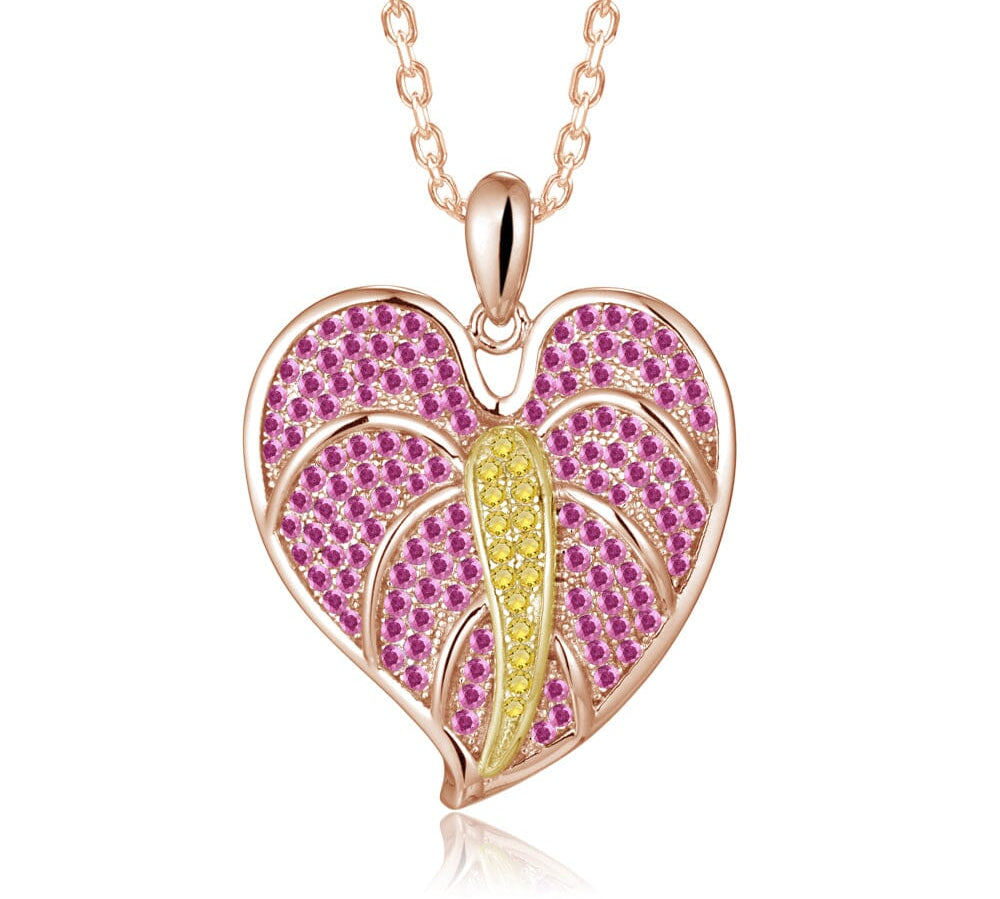 Pavé Ruby Anthurium Pendant Pendant Island by Koa Nani 