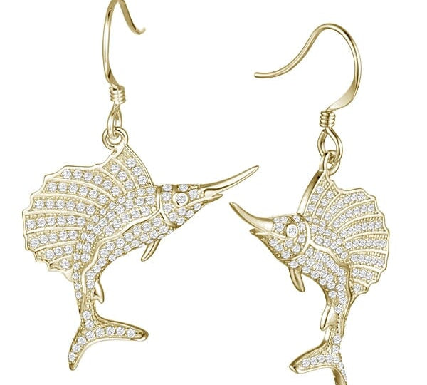 Pavé Sailfish Earrings Earrings Island by Koa Nani 