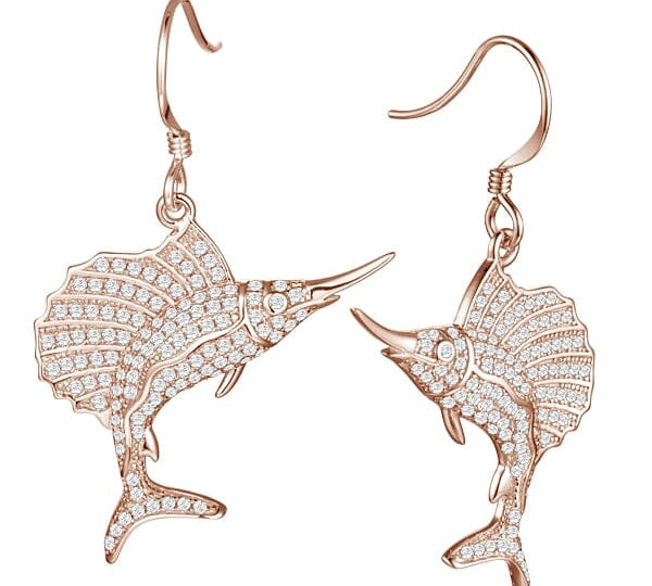 Pavé Sailfish Earrings Earrings Island by Koa Nani 