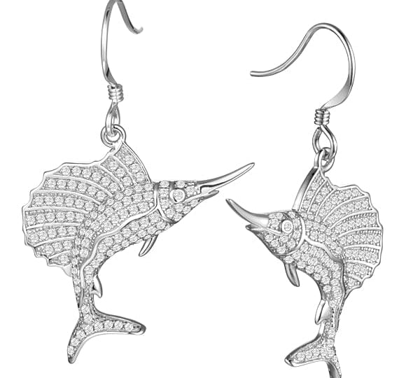 Pavé Sailfish Earrings Earrings Island by Koa Nani 