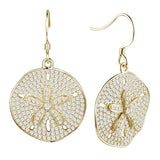 Pavé Sand Dollar Earrings Earrings Island by Koa Nani Yellow Gold 