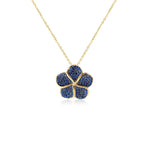 Pavé Sapphire Plumeria Pendant Pendant Island by Koa Nani Small (18mm) 
