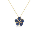 Pavé Sapphire Plumeria Pendant Pendant Island by Koa Nani Small (18mm) 