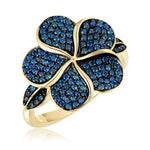 Pavé Sapphire Plumeria Ring Ring Island by Koa Nani 