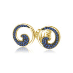 Pavé Sapphire Wave Earrings Earrings Island by Koa Nani 
