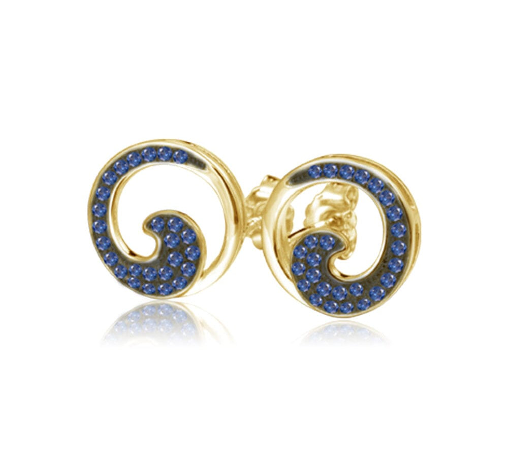 Pavé Sapphire Wave Earrings Earrings Island by Koa Nani 