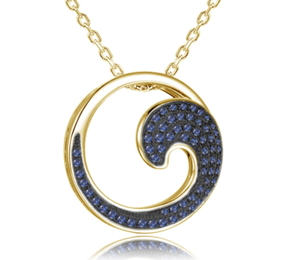Pavé Sapphire Wave Pendant Pendant Island by Koa Nani 