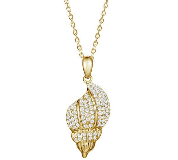 Pavé Trumpet Shell Pendant Pendant Island by Koa Nani 