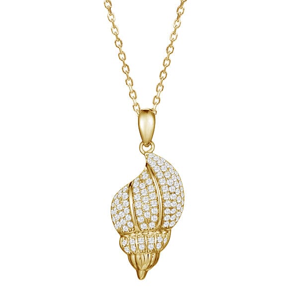 Pavé Trumpet Shell Pendant Pendant Island by Koa Nani 