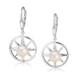Pearl Compass Earrings Earrings Island by Koa Nani Freshwater Pearl 