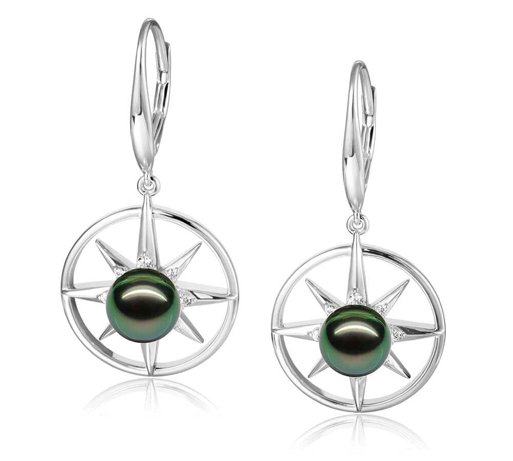 Pearl Compass Earrings Earrings Island by Koa Nani Tahitian Pearl 