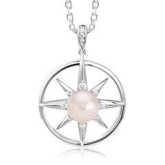 Pearl Compass Pendant Pendant Island by Koa Nani Freshwater Pearl 